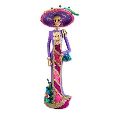 Alternate image for Artisan Crafted Catrina Day of the Dead Figurine La Catrina Socorro