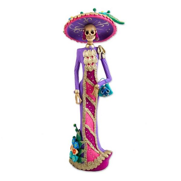 Alternate image for Artisan Crafted Catrina Day of the Dead Figurine La Catrina Socorro