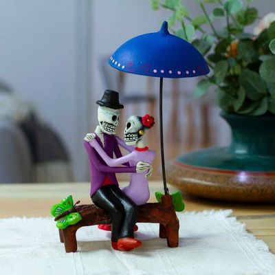 Primary image for Hand-Painted Romantic Day of the Dead Couple Sculpture Passion at the Underworld
