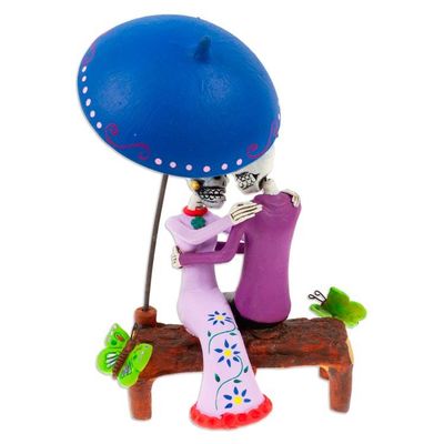 Alternate image for Hand-Painted Romantic Day of the Dead Couple Sculpture Passion at the Underworld