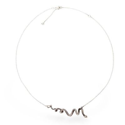 Alternate image for Serpent Snake-Themed Taxco Silver Pendant Necklace Serpent Splendor