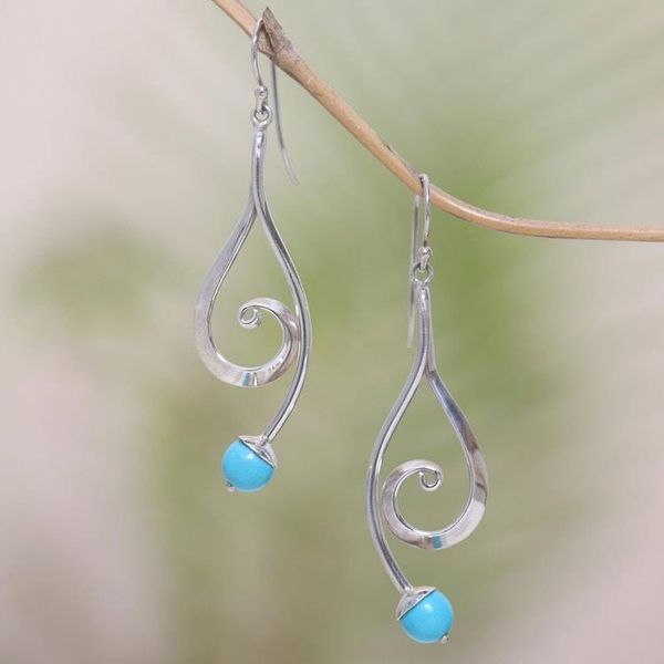 Alternate image for Hand Crafted Sterling Silver Dangle Earrings from Bali Sky Melody