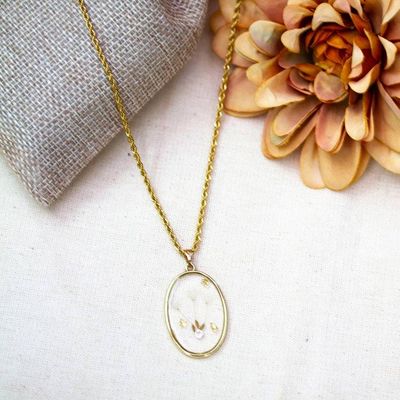 Alternate image for Dandelion-Themed 24k Gold-Plated Resin Pendant Necklace Ethereal Hope