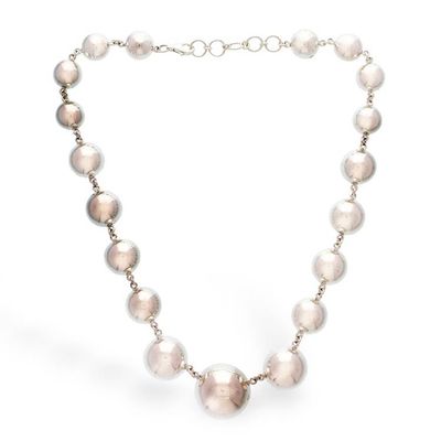 Alternate image for Modern Taxco Silver Pendant Necklace with Sphere Theme Shimmering Baubles