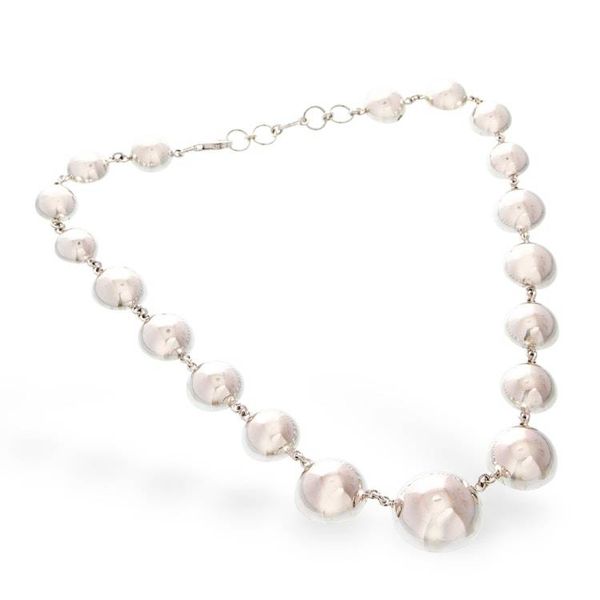 Alternate image for Modern Taxco Silver Pendant Necklace with Sphere Theme Shimmering Baubles
