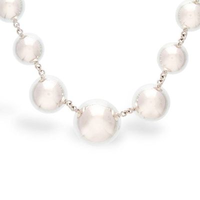 Alternate image for Modern Taxco Silver Pendant Necklace with Sphere Theme Shimmering Baubles