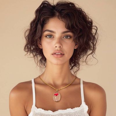 Alternate image for Romantic-Theme Natural Flower Necklace with 24k Gold Plating Ethereal Lover