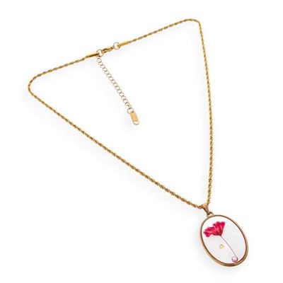 Alternate image for Romantic-Theme Natural Flower Necklace with 24k Gold Plating Ethereal Lover