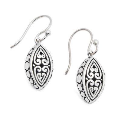 Alternate image for Nature-Themed Balinese Sterling Silver Seed Dangle Earrings Graceful Seeds