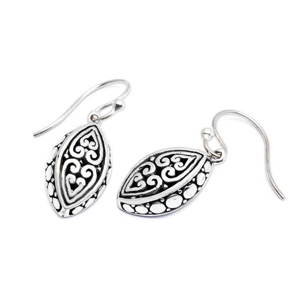 Alternate image for Nature-Themed Balinese Sterling Silver Seed Dangle Earrings Graceful Seeds