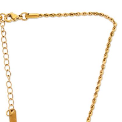 Alternate image for Natural Fuchsia Petal Pendant Necklace Bathed in 24k Gold Capricious Nature