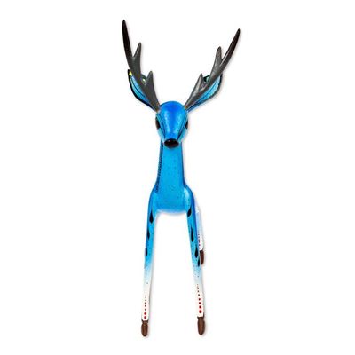 Primary image for Blue Copal Wood Deer Alebrije From San Martin Tilcajete Little Blue Deer