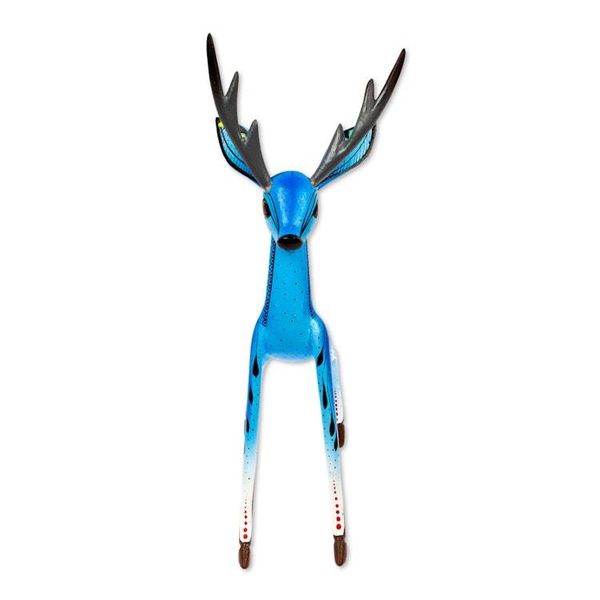 Alternate image for Blue Copal Wood Deer Alebrije From San Martin Tilcajete Little Blue Deer