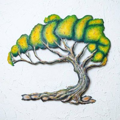 Alternate image for Handcrafted Nature Themed Steel Wall Art from Mexico Great Tree of Life