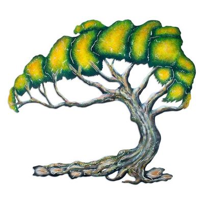 Alternate image for Handcrafted Nature Themed Steel Wall Art from Mexico Great Tree of Life
