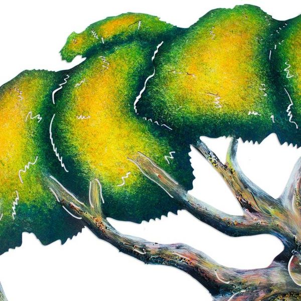 Alternate image for Handcrafted Nature Themed Steel Wall Art from Mexico Great Tree of Life