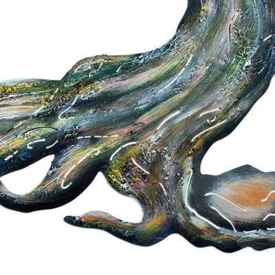 Alternate image for Handcrafted Nature Themed Steel Wall Art from Mexico Great Tree of Life