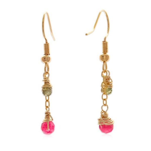 Alternate image for Gold-Plated Necklace and Earrings Set with Multi-Gemstones Posh Contrast