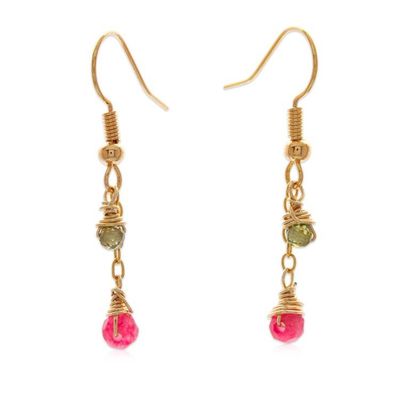 Alternate image for Gold-Plated Necklace and Earrings Set with Multi-Gemstones Posh Contrast