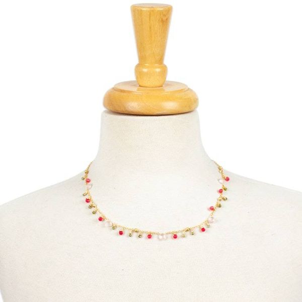 Alternate image for Gold-Plated Necklace and Earrings Set with Multi-Gemstones Posh Contrast