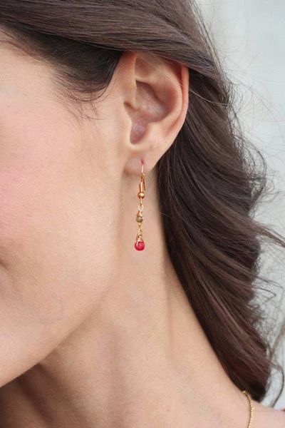 Alternate image for Gold-Plated Necklace and Earrings Set with Multi-Gemstones Posh Contrast