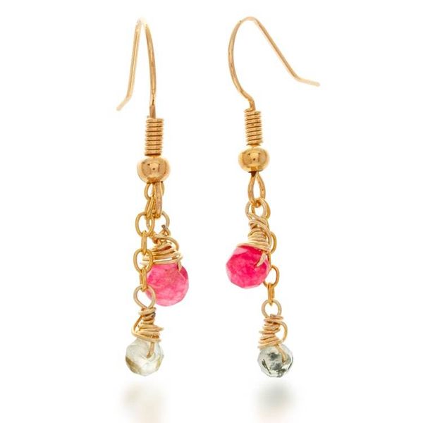 Alternate image for 14k Gold-Plated Multi-Gemstone Necklace and Earrings Set Drops of Glamour