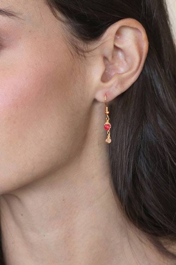 Alternate image for 14k Gold-Plated Multi-Gemstone Necklace and Earrings Set Drops of Glamour