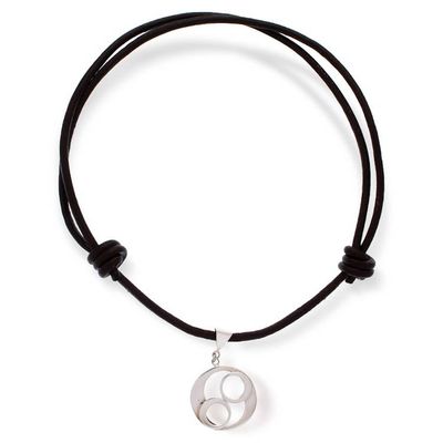 Alternate image for Taxco Sterling Silver and Leather Pendant Necklace Ometeotl
