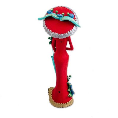 Alternate image for Hand Crafted and Painted Ceramic Catrina Sculpture La Catrina Esperanza