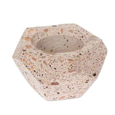 Alternate image for Hexagonal Rustic Recycled Stone Decorative Flower Pot Modern Hexagon