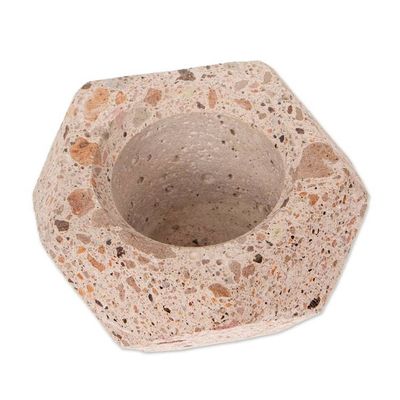 Alternate image for Hexagonal Rustic Recycled Stone Decorative Flower Pot Modern Hexagon
