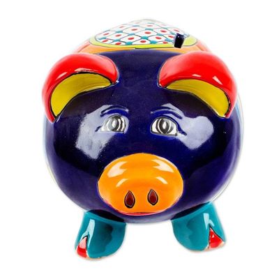 Alternate image for Talavera-Style Ceramic Decorative Accent Wealthy Piggy