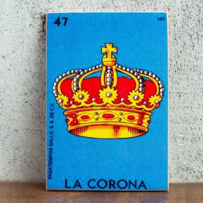 Primary image for Mexican Wood Magnet with Crown Decoupage Majestic Land