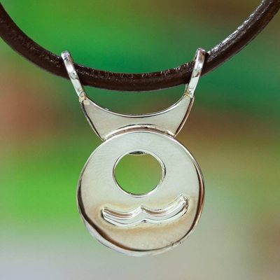 Primary image for Taxco Sterling Silver Aquarius Pendant Necklace from Mexico Aquarius Moon