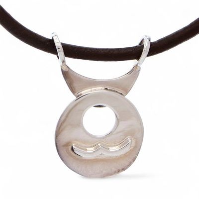 Alternate image for Taxco Sterling Silver Aquarius Pendant Necklace from Mexico Aquarius Moon