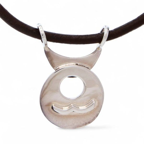 Alternate image for Taxco Sterling Silver Aquarius Pendant Necklace from Mexico Aquarius Moon