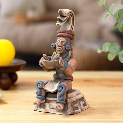 Primary image for Mexico Archaeology Terracotta Corn God Sculpture Offering of Maize