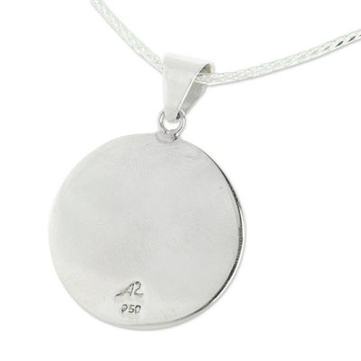 Alternate image for Collectible Turquoise and Taxco Fine Silver Pendant Necklace Taxco at Dusk