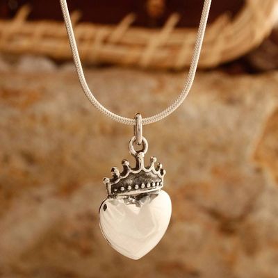 Alternate image for Sterling silver heart necklace Love Coronation