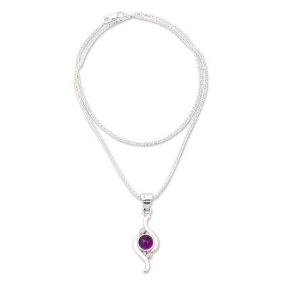Alternate image for Amethyst pendant necklace Flow