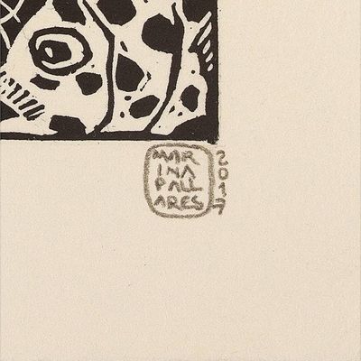 Alternate image for Mexico Sea Life 4-Inch Signed Linoleum Block Print Fish