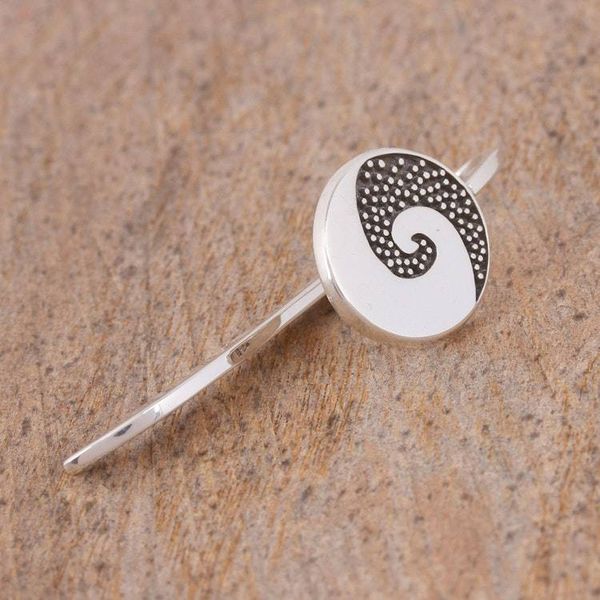Alternate image for Spiral Motif Sterling Silver Bookmark from Mexico Wave of Stories