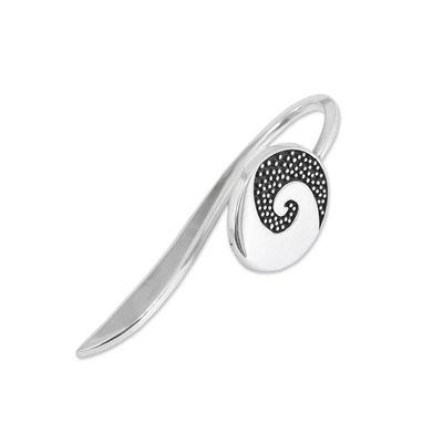 Alternate image for Spiral Motif Sterling Silver Bookmark from Mexico Wave of Stories