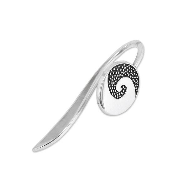 Alternate image for Spiral Motif Sterling Silver Bookmark from Mexico Wave of Stories