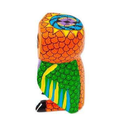 Alternate image for Mexican Hand Painted Copal Wood Owl Alebrije Sculpture Nocturnal Mirage