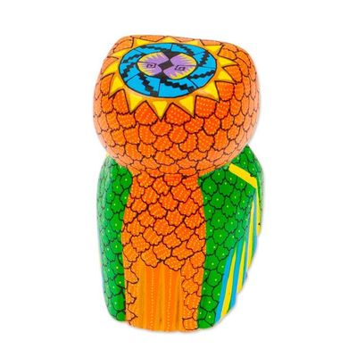 Alternate image for Mexican Hand Painted Copal Wood Owl Alebrije Sculpture Nocturnal Mirage
