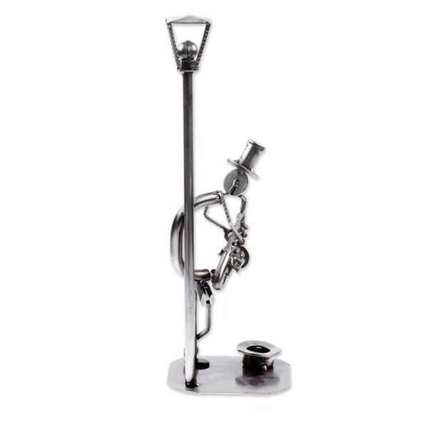Alternate image for Auto Part and Recycled Metal Musician Sculpture Sax on the Corner