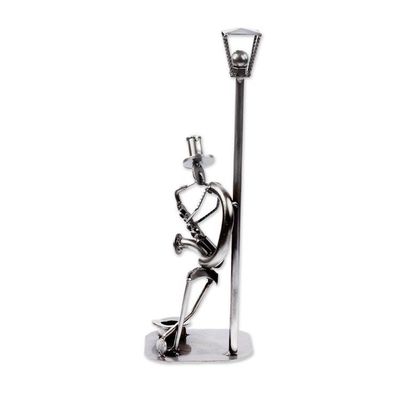 Alternate image for Auto Part and Recycled Metal Musician Sculpture Sax on the Corner