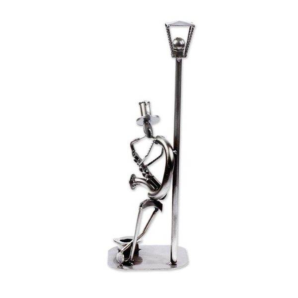 Alternate image for Auto Part and Recycled Metal Musician Sculpture Sax on the Corner
