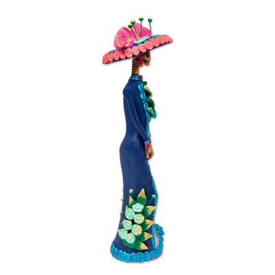 Alternate image for Artisan Crafted Ceramic Catrina Statuette La Catrina Estrella